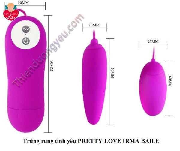Trứng Rung Tình Yêu PrettyLove irma 12 Chế Độ Rung Massage Cực Mạnh 